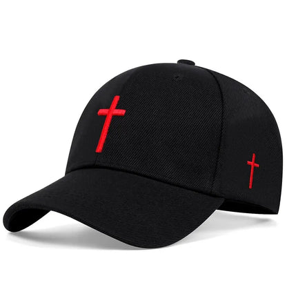 Unisex Cross Embroidery Snapback Baseball Caps Spring and Autumn Outdoor Adjustable Casual Hats Sunscreen Hat